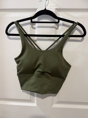 Olive Green Strappy Padded Bralette